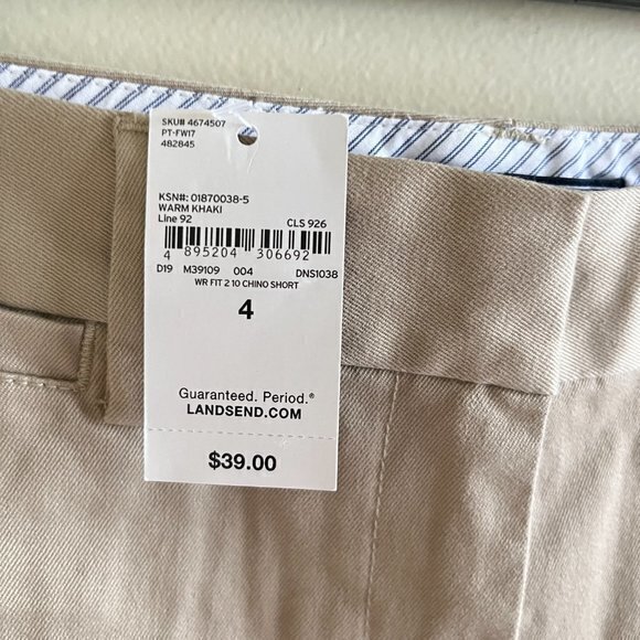 NEW Bundle of 2x Lands End Chino Shorts Khaki Blue Womens Size 4 Pockets - Picture 10 of 10